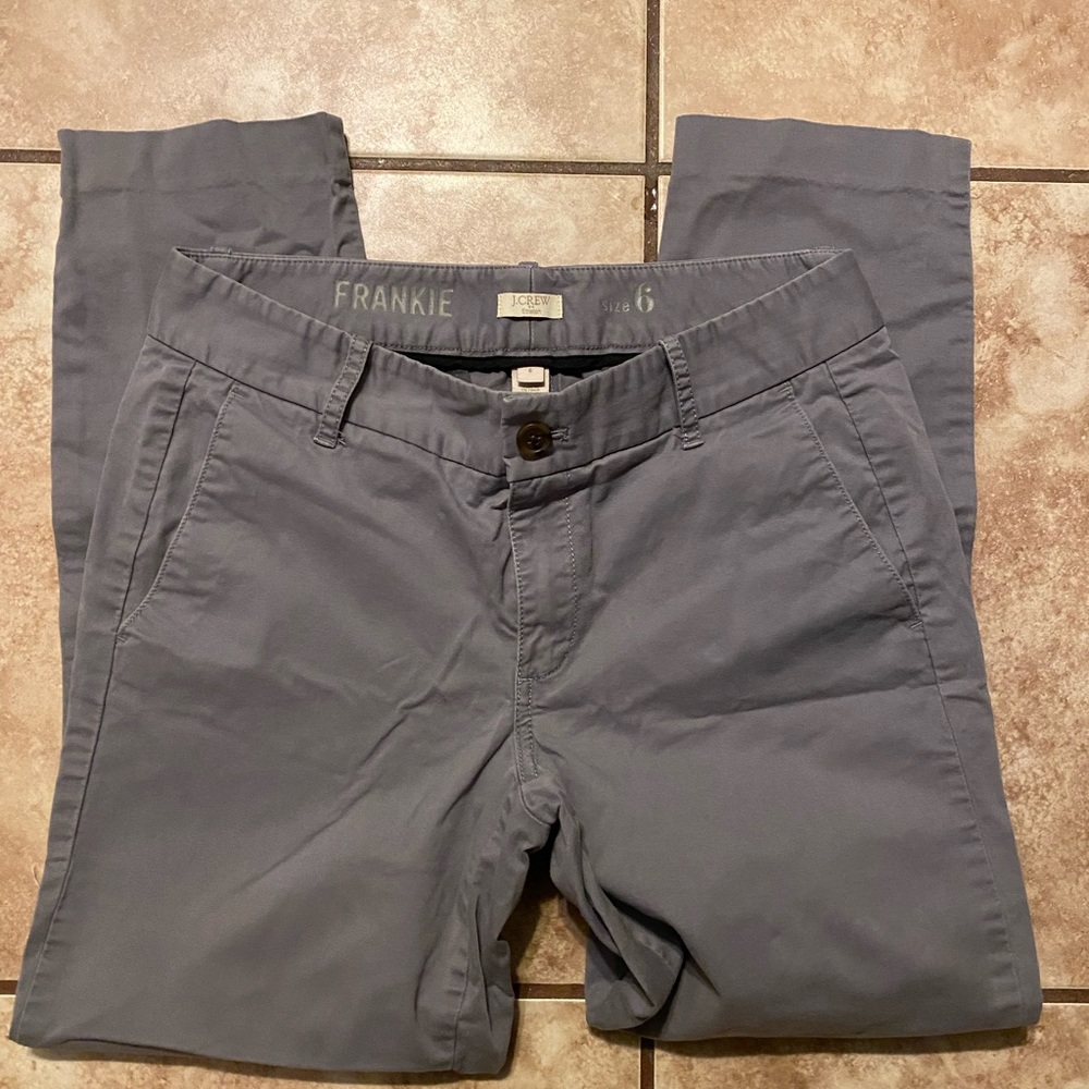 Grey/lavender J.Crew size 6 “Frankie” chinos, like new condition.